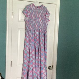 Simply Southern Pink and Blue Maxi Dress